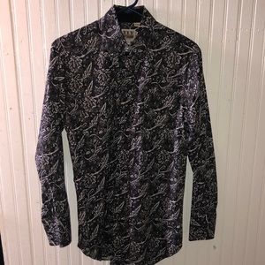 ELY Cattlemen Black Paisley Button Up, Size Md